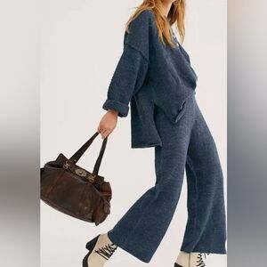 Free People Hailee Sweater Set Navy Blue
